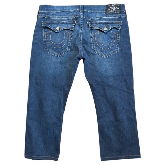 True Religion Ricky Dk Blue Relaxed Straight Denim Jeans Men's Size 40 x 24 - Picture 2 of 8